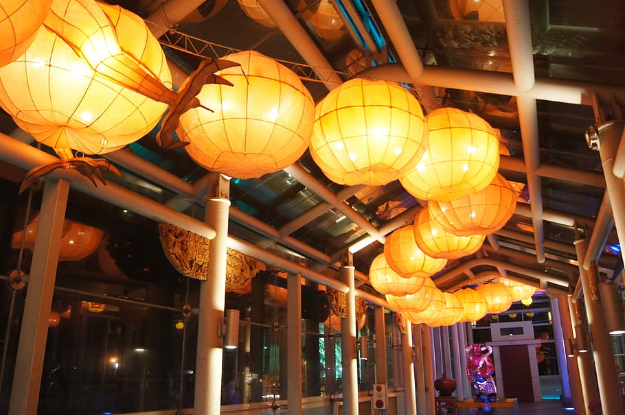 Lukang, Carnivals, Night, illuminated, lighting equipment, hanging HD wallpaper