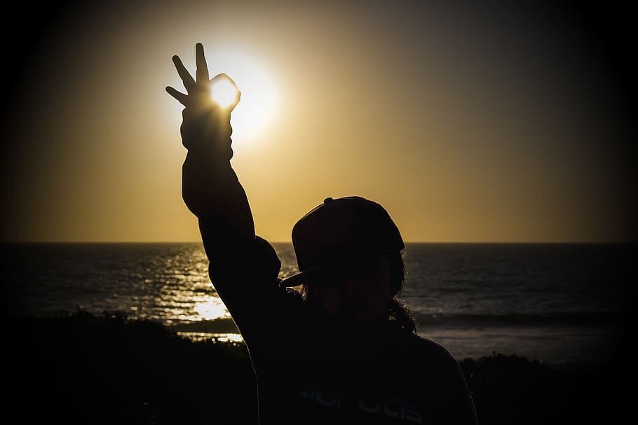 silhouette of person, Sunset, Sea, Cottesloe, Ok, feeling, good, HD wallpaper