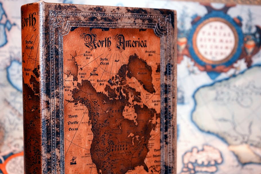 vintage, retro, book, map, classic, north america, research HD wallpaper