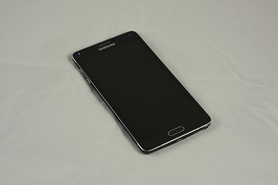black Samsung Galaxy smartphone, Samsung, Galaxy Note 4, Cell Phone, HD wallpaper