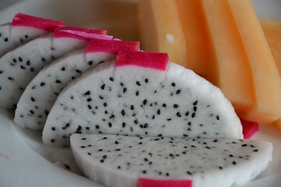 dragon fruit, eat, peel, vietnam, asia, close-up, food, indoors HD wallpaper