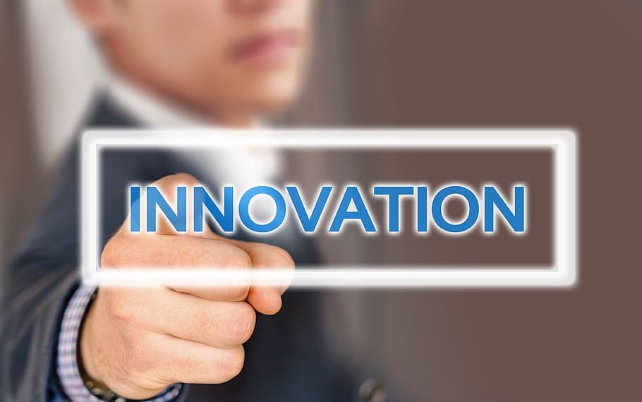 Innovation text overlay, turn on, turn off, progress, idea HD wallpaper