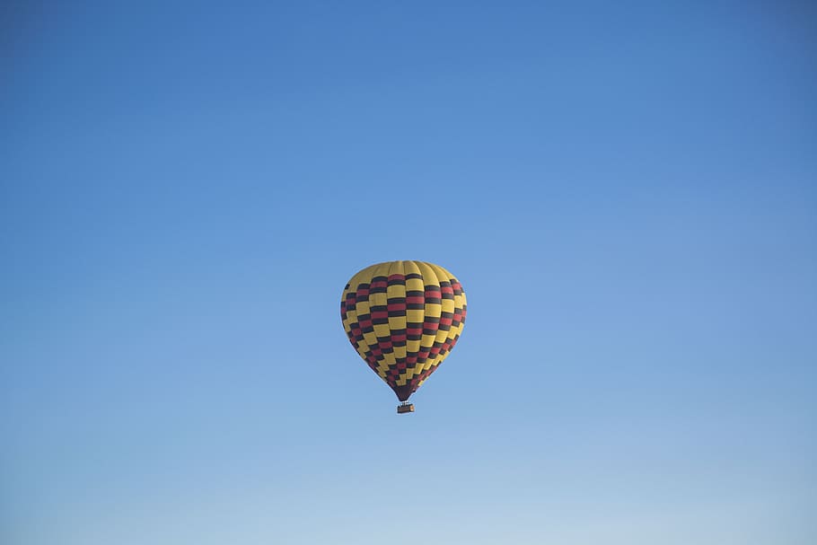 nature, landscape, clouds, sky, parachute, blue, mid-air, flying HD wallpaper