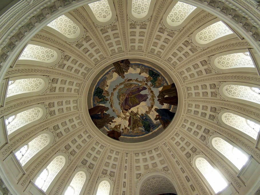 dome, st blasien, architecture, building, ceiling, low angle view HD wallpaper