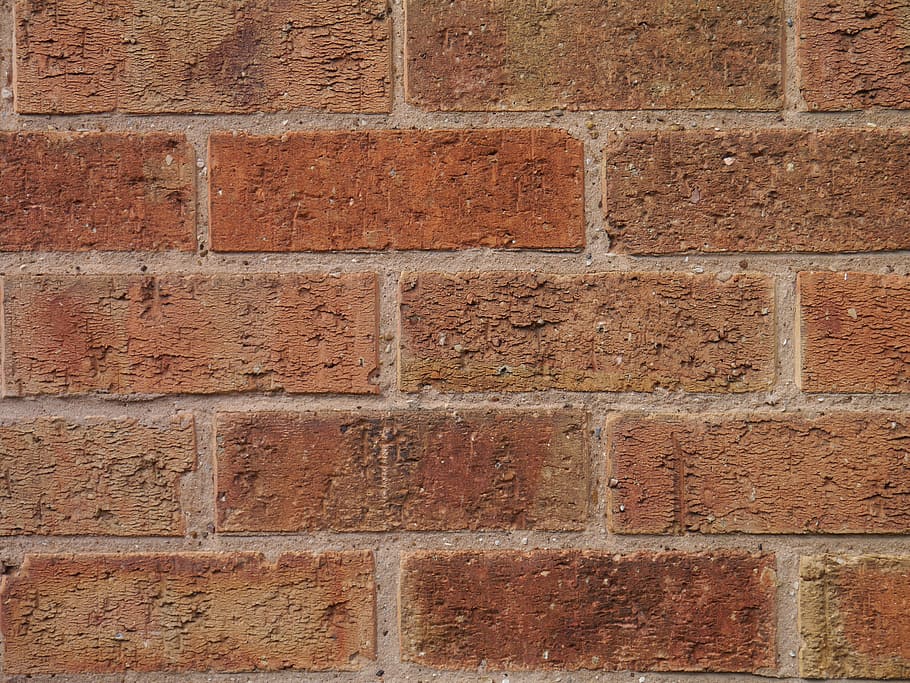 brown painted brick wall, hard, construction, stone, cement HD wallpaper