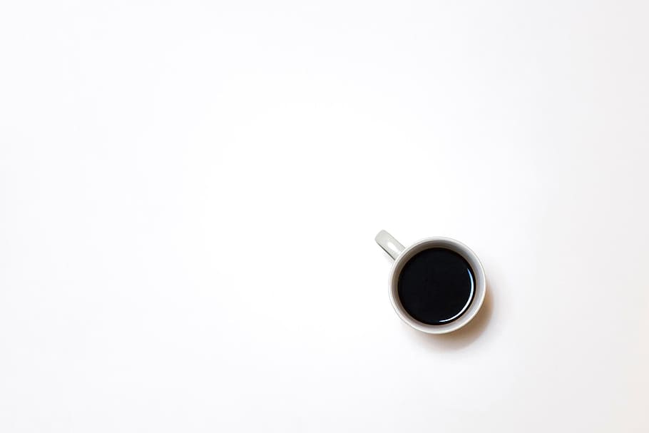 photo of white mug on white surface, cup, black, coffee, espresso HD wallpaper