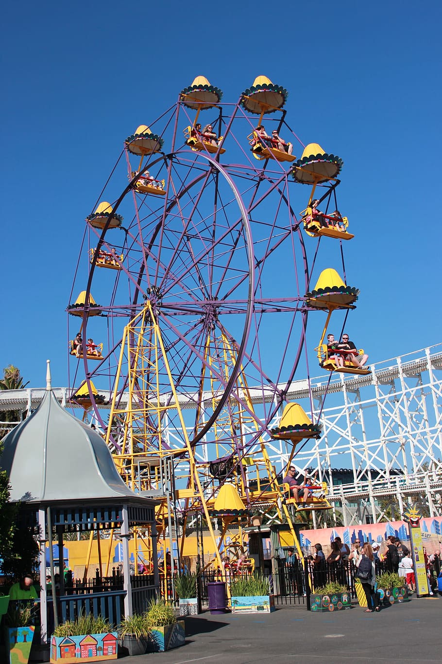 Ferris Wheel, Amusement Park, tourist attraction, fun, fair, carnival, HD wallpaper