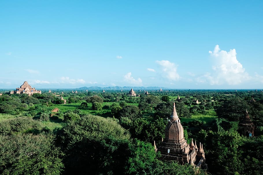 Wanderlust, Bagan, Myanmar, sky, cloud - sky, no people, history, HD wallpaper