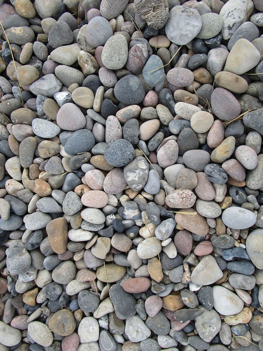 Pebbles, Stone, Coastline, Natural, grey, beach, colourful beach, HD wallpaper