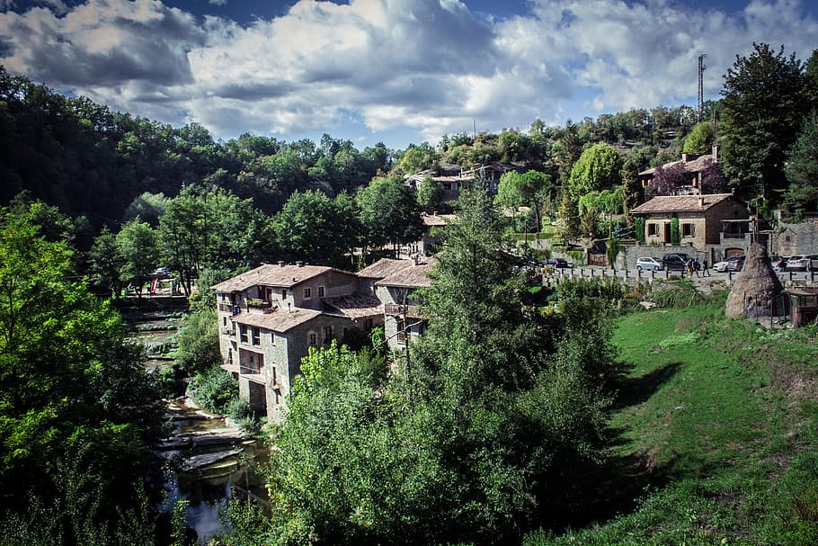 rupit, mill, catalunya, architecture, tree, built structure HD wallpaper