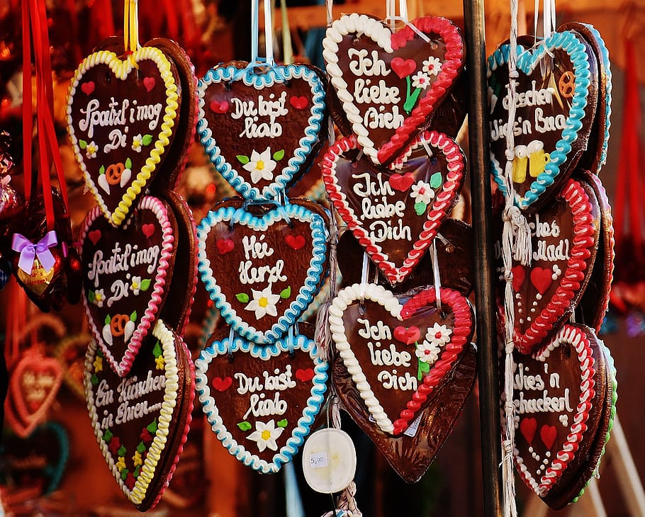 oktoberfest, gingerbread, heart, love, folk festival, colorful