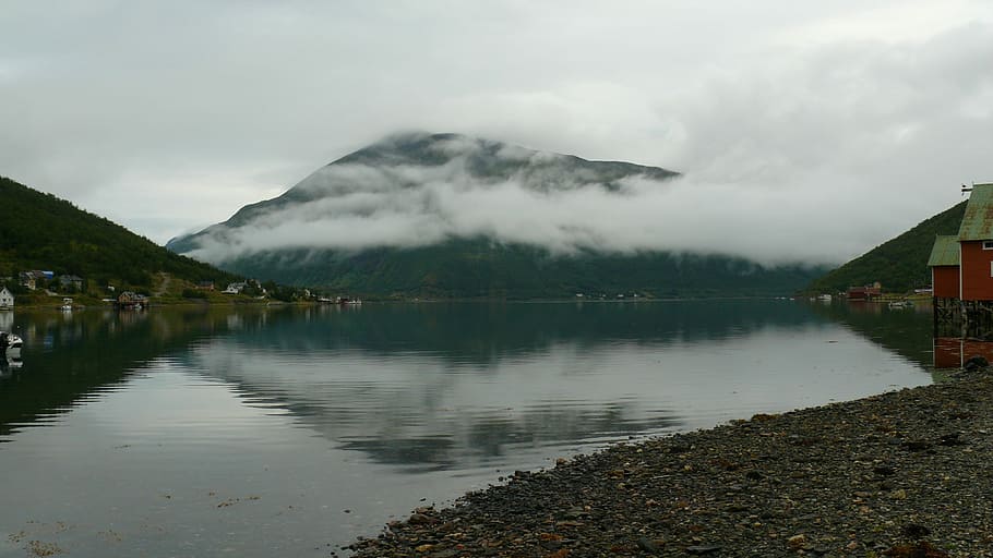 Norway, Mountain, Clouds, water, reflection, built structure HD wallpaper