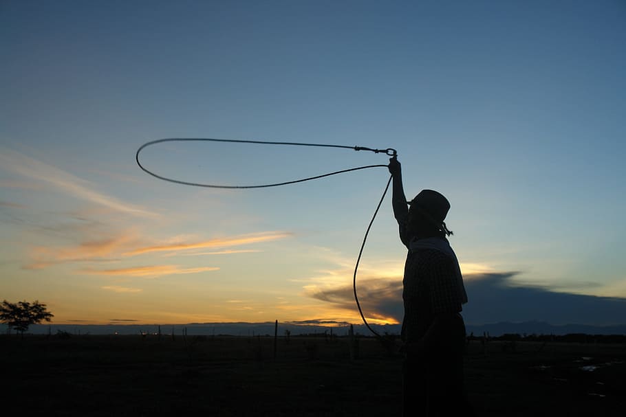 Sunset, Worker, Rancher, one person, silhouette, sky, standing HD wallpaper