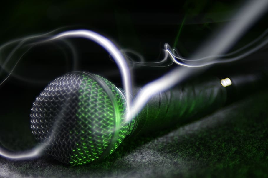 smoke over black microphone, Singing, Music, Singer, song, musician HD wallpaper