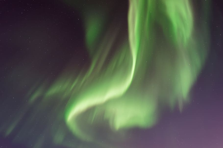 aurora, green, light, atmosphere, night, green color, space HD wallpaper