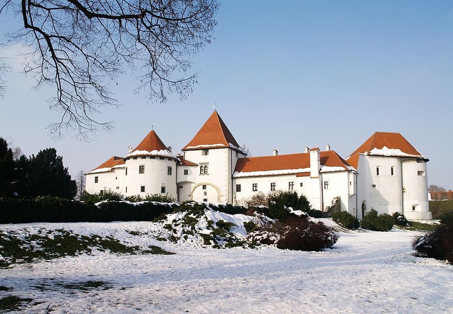 castle, white, architecture, building, old, landscape, fortification HD wallpaper