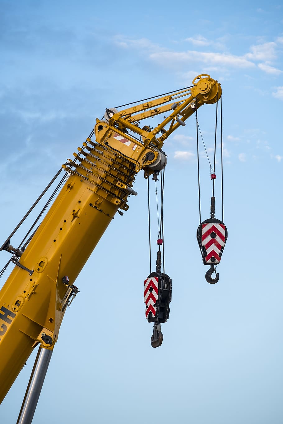 crane, autokran, raise, last, lift, steel cable, use, site