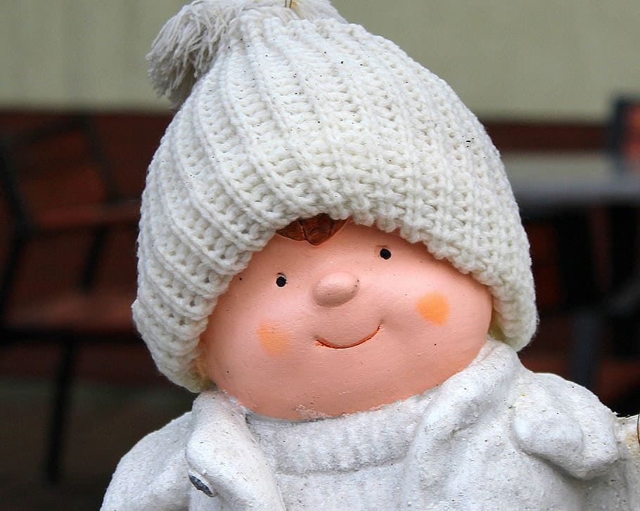winter, child, cap, face, the figurine, the head of the, knit hat HD wallpaper