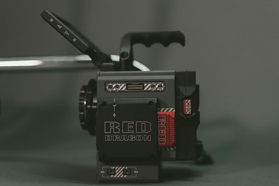 selective focus photography of black Red Dragon camera, black and red camera HD wallpaper