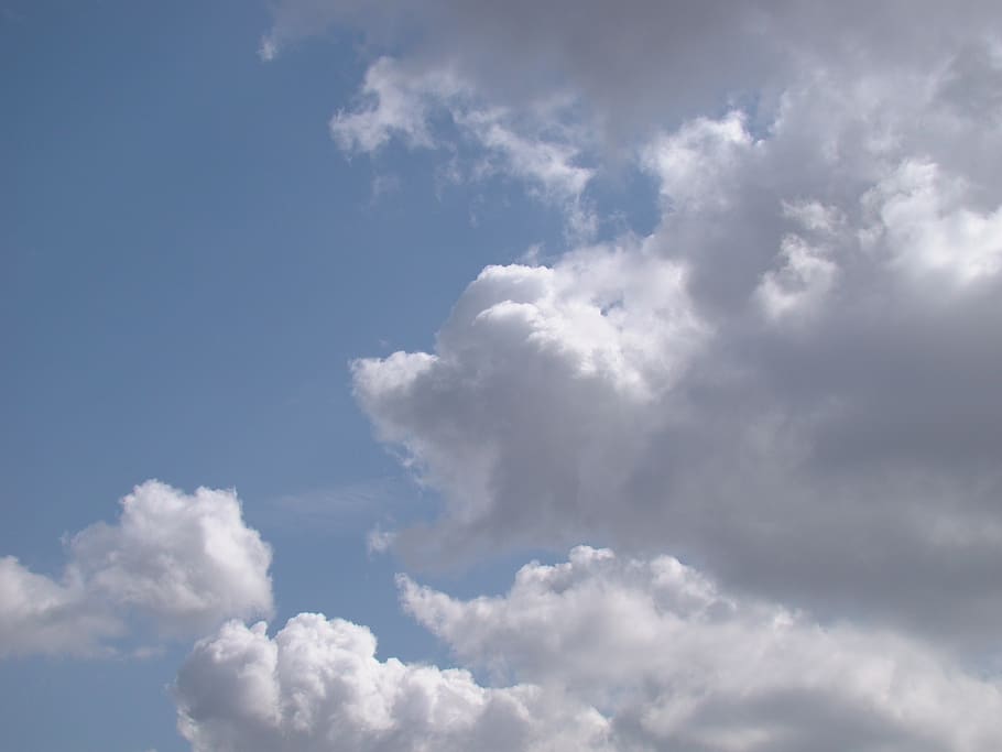 sky, blue, clouds, cumulus, day, cloud - sky, beauty in nature HD wallpaper