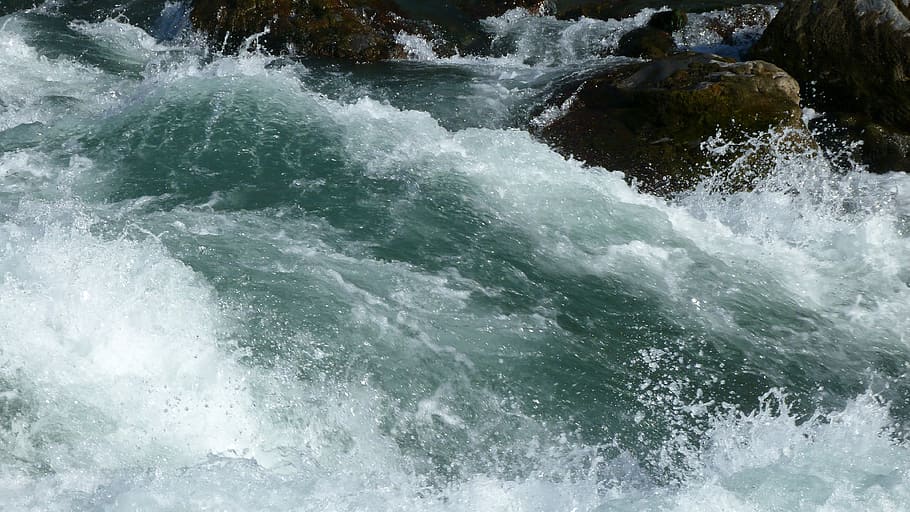 Water, River, Wave, Force, Nature, current, spring, alps, the durance river HD wallpaper