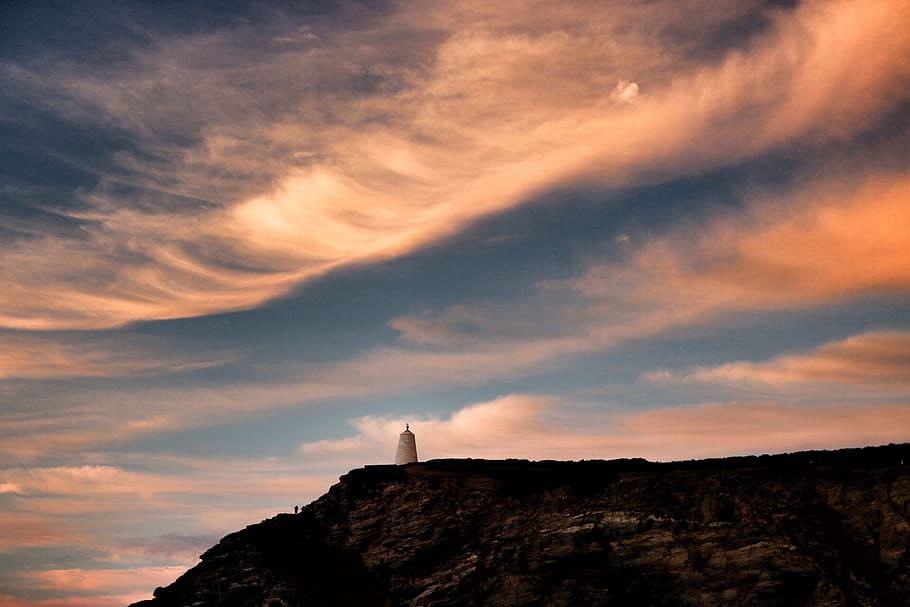 sunset, dusk, sunrise, summer, sky, light, lighthouse, landscape HD wallpaper