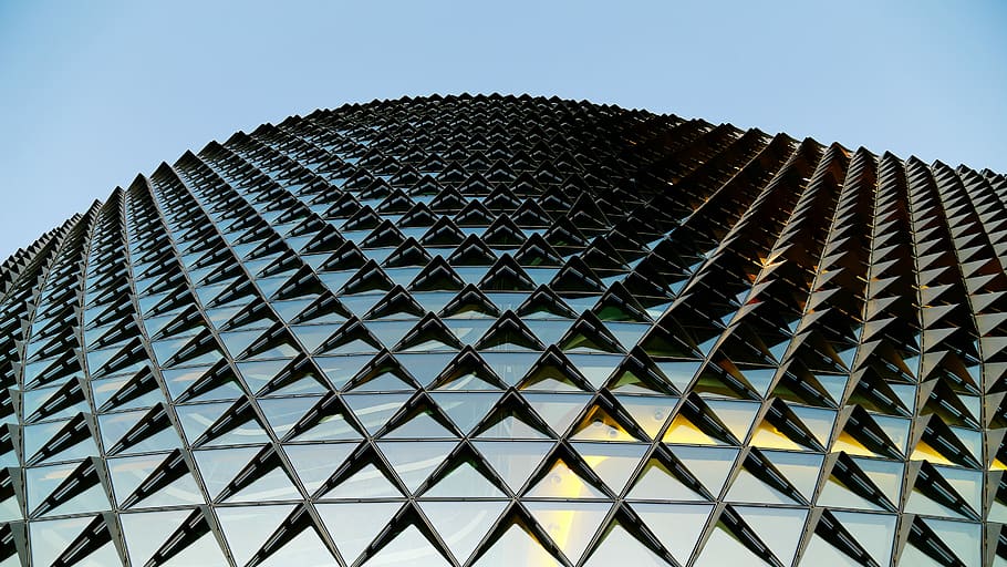 black framed glass window, architecture, building, modern, tower HD wallpaper