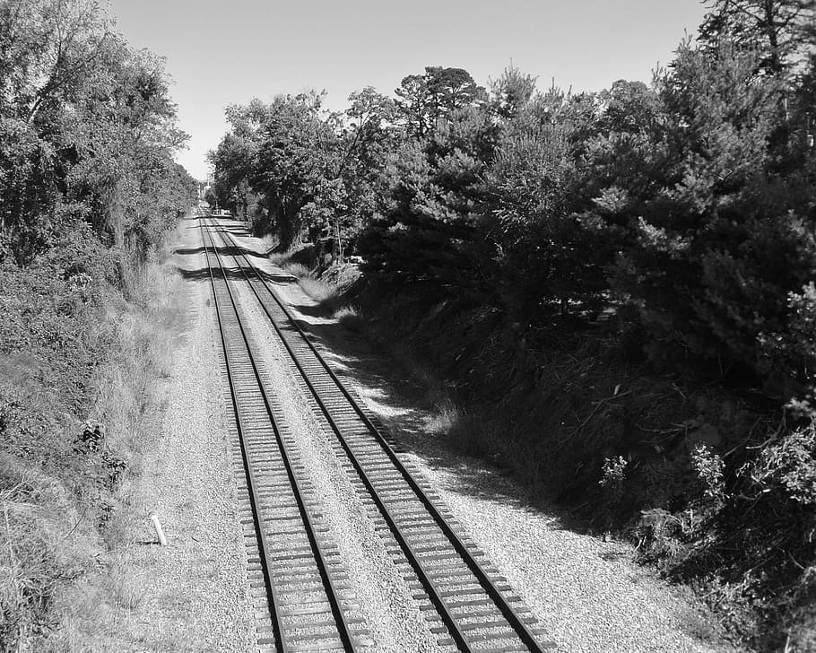 Train Tracks, Outdoors, Trees, Railway, railroad track, transportation HD wallpaper