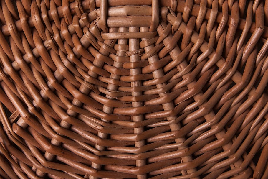 texture, wicker basket, brown, full frame, backgrounds, container HD wallpaper