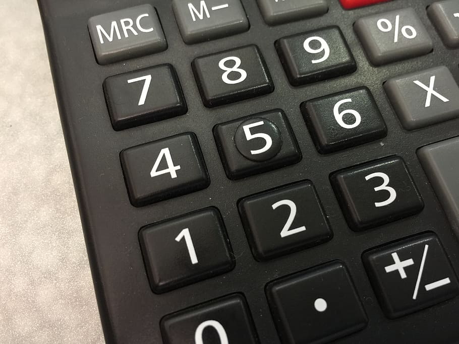 calculator, black, number, buttons, tell, device, communication HD wallpaper