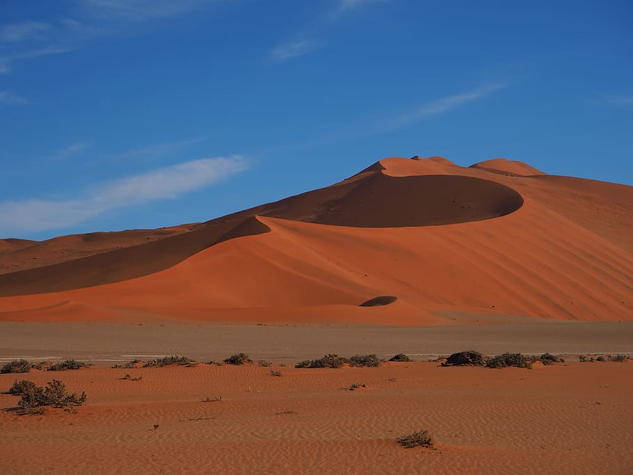 namibia, sossusvlei, desert, dune, scenics - nature, land, sky, HD wallpaper