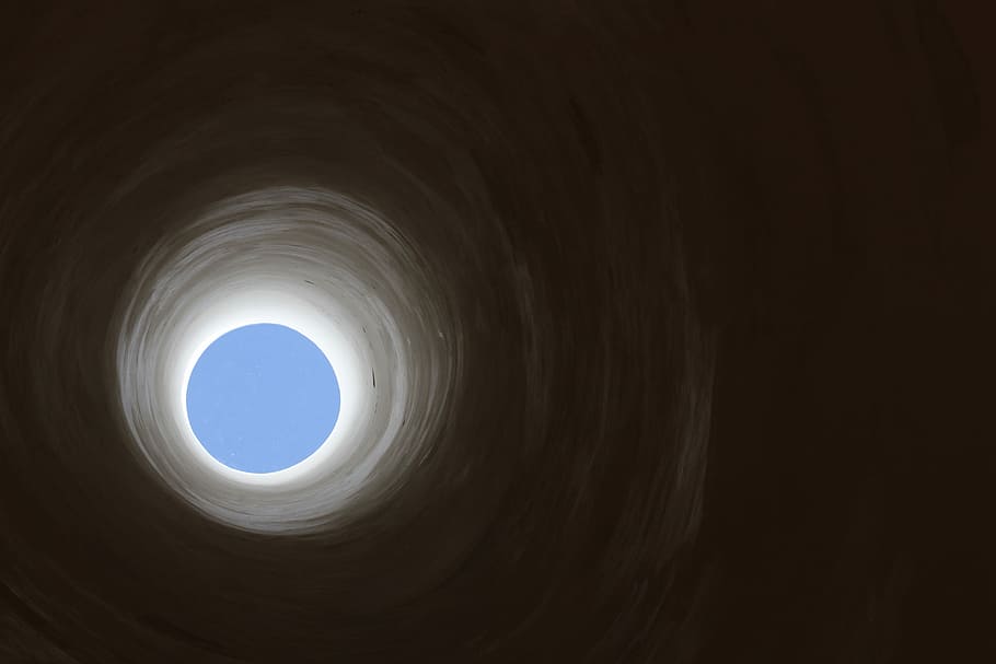 dark white tunnel, tunnel digital wallpaper, geometric shape HD wallpaper