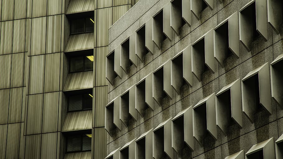 architecture, building, pespective, windows, built structure HD wallpaper