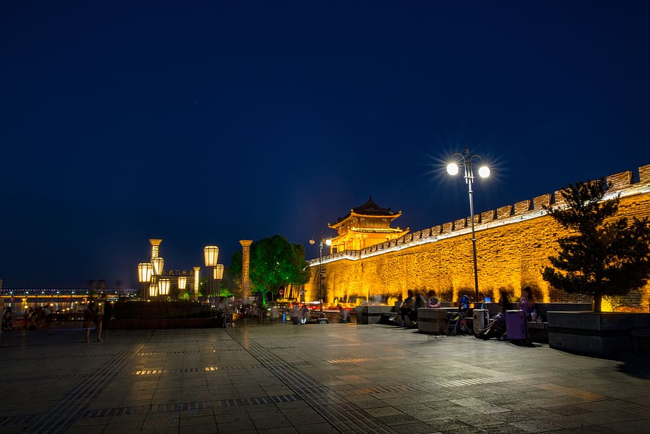 night, night view, building, sunset, architecture, famous Place HD wallpaper