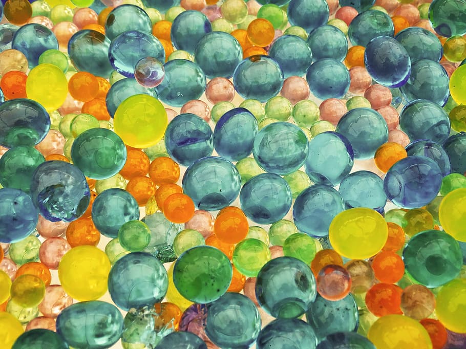 blue, orange, and yellow decor, texture, bubbles, bubbles background HD wallpaper