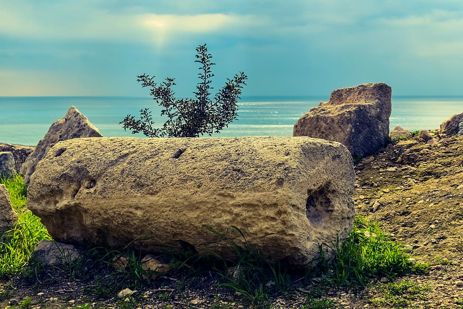 column, ruins, cyprus, kourion, archaeology, archaeological HD wallpaper