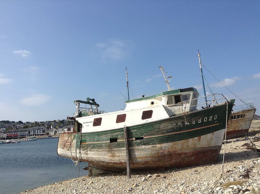 Ship, Brittany, Wreck, nautical vessel, transportation, sea HD wallpaper