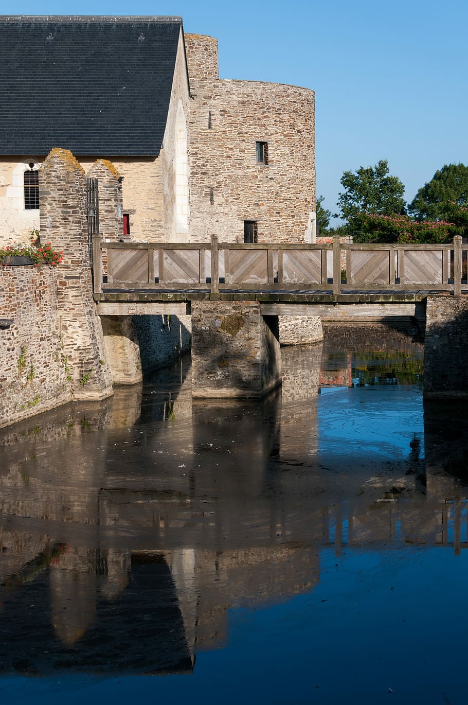 castle, moat, pierre, history, old building, france heritage, HD wallpaper