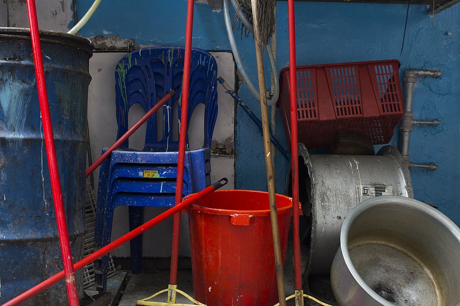 objects, environment, life style, red, no people, bucket, container HD wallpaper