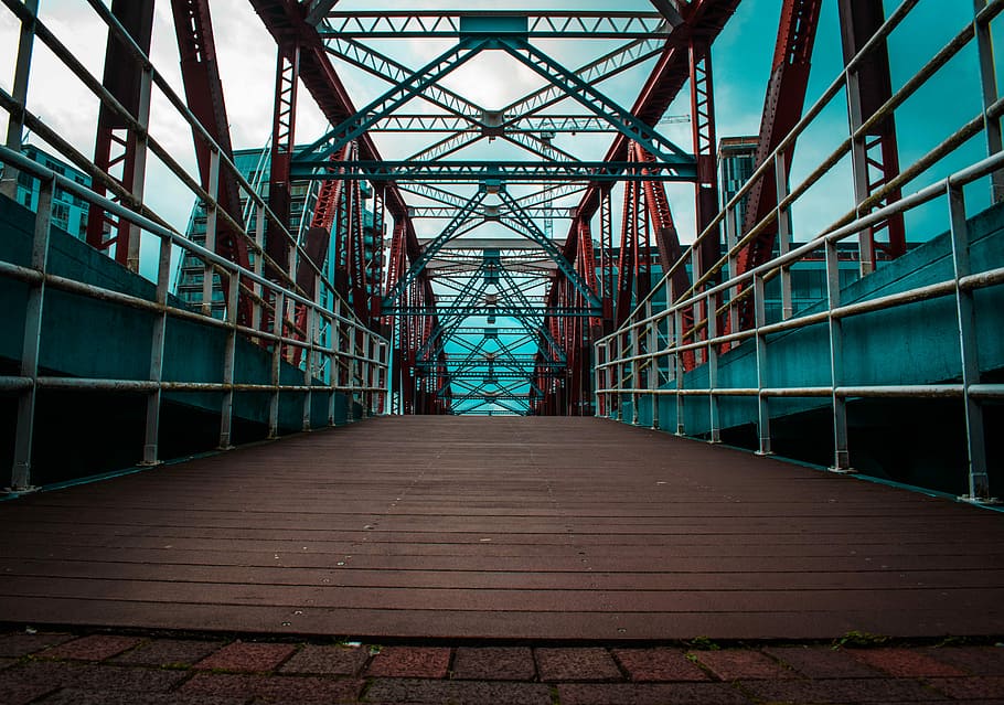 low angle photography of concrete bridge at daytime, photography of trestle bridge at daytime HD wallpaper