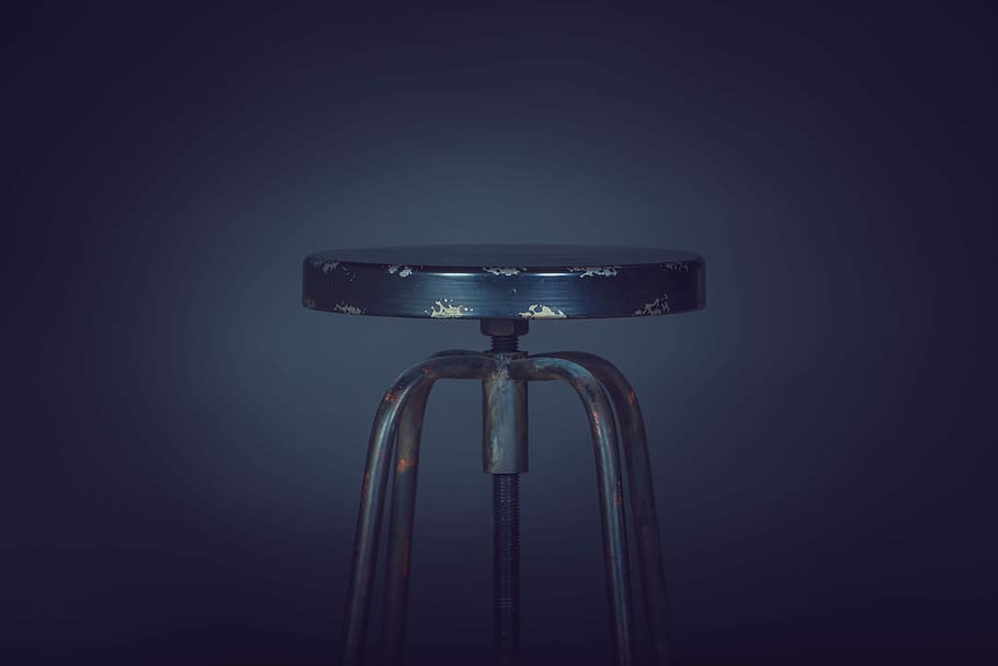 stainless steel stool chair, bar stool, minimal, object, old HD wallpaper