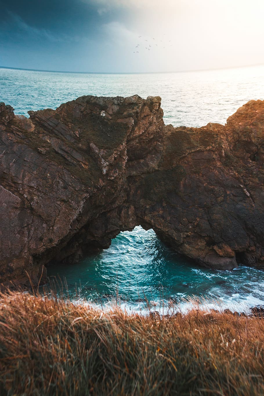 Aqua Dreams, landscape photography of rock formations, lake, ocean HD wallpaper