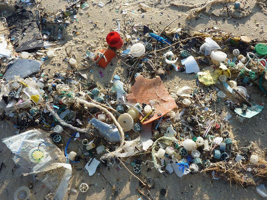 garbage on seashore, Guise, Plastic, Waste, Mare, pollution, coast