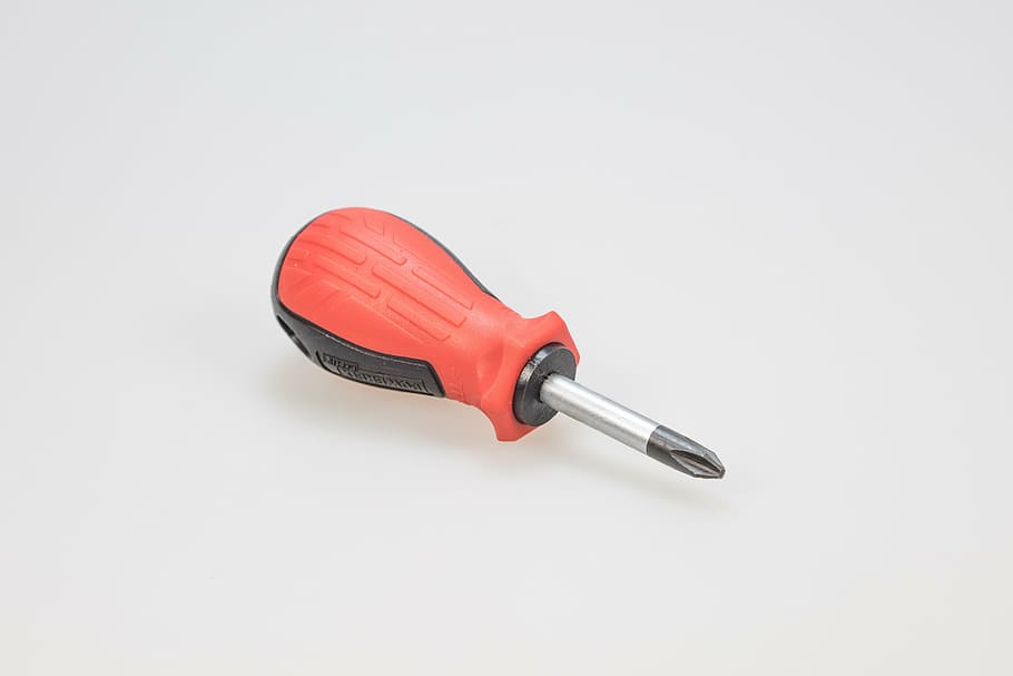 screwdriver, tool, craft, red, phillips, metal, head, background HD wallpaper