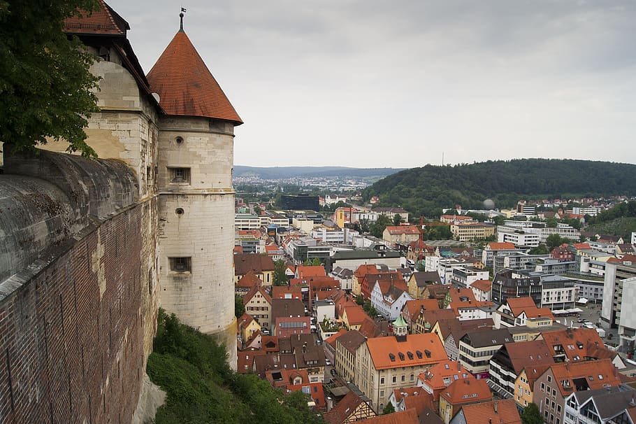 Castle, View, hellenstein, heidenheim brenz, castle and castle light stone HD wallpaper