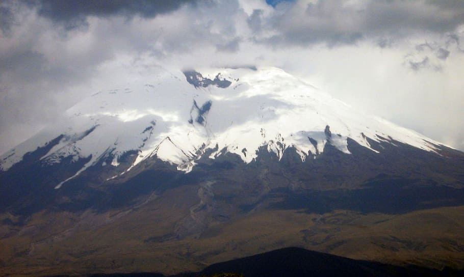 volcano, cotopaxi, ecuador, mountain, cloud - sky, mountain range HD wallpaper