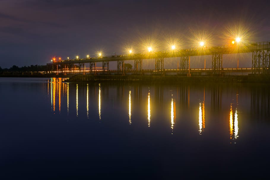 night, light, blue, yellow, black, photo, moving, interesting HD wallpaper