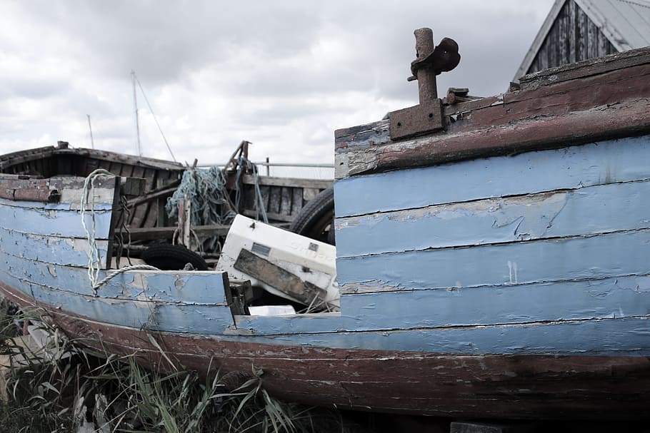 shipwreck, rotting, boat, abandoned, wooden, hull, scrap, damaged, HD wallpaper