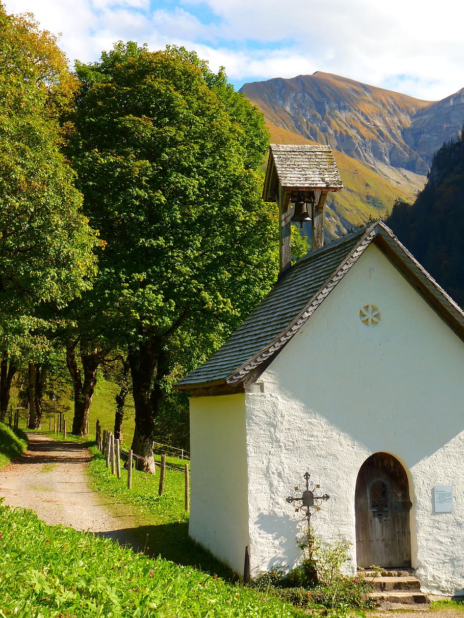 church, mountains, gerstruben, built structure, architecture HD wallpaper