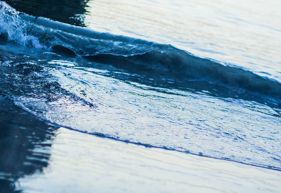 wave, blue, sea, beach, foam, reflection, water, nature, edge of the sea HD wallpaper